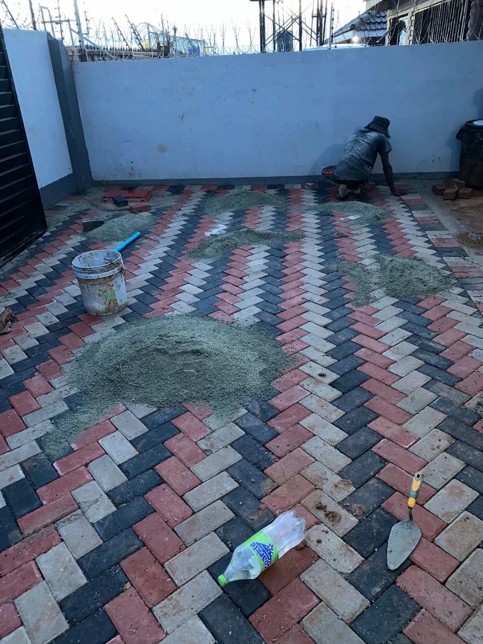 Courtyard paving in progress