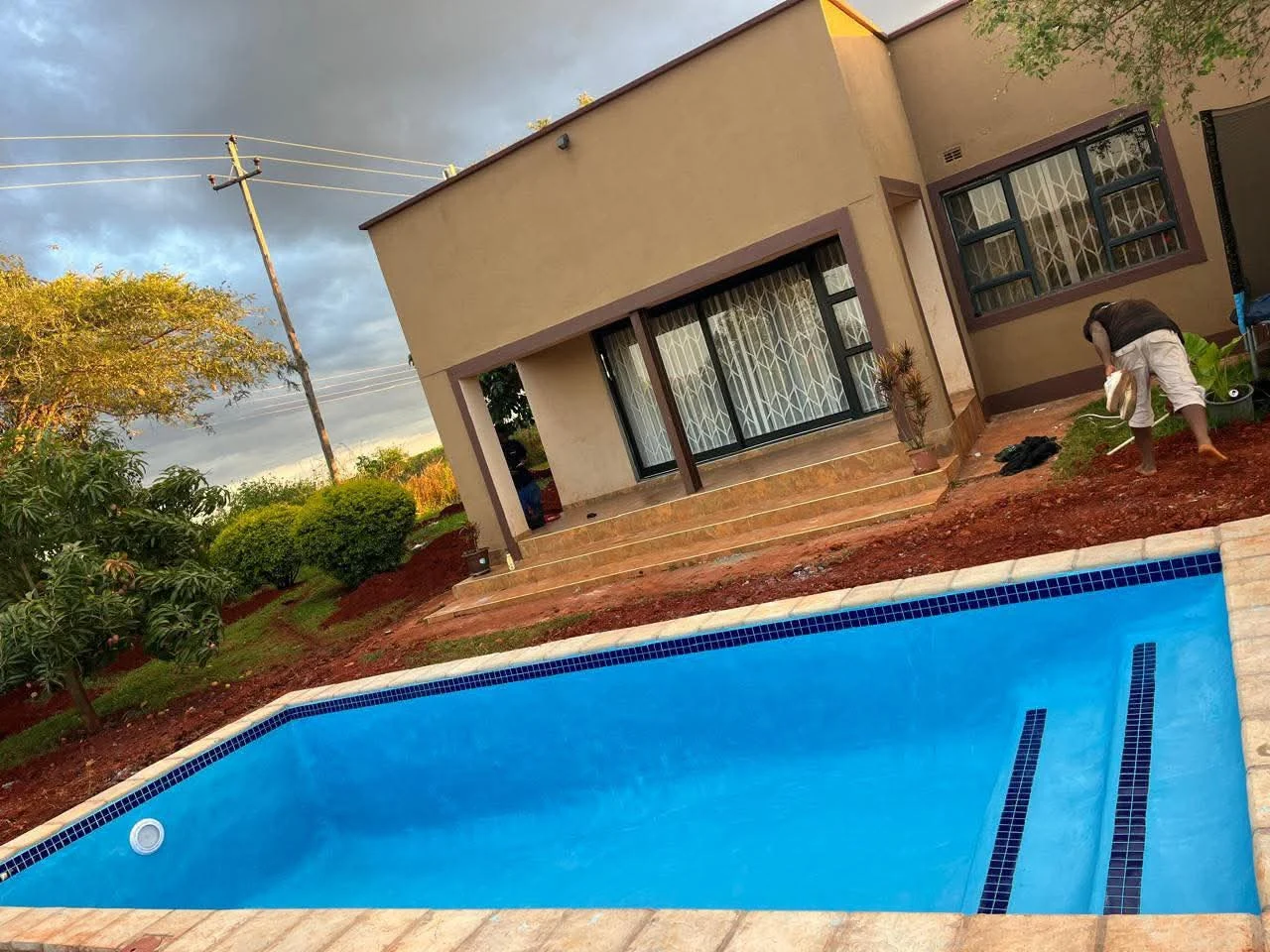 Completed swimming pool and property enhancement project